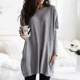 Allwanna Autumn Spring Women Shirt Casual Long Sleeves Women's Sweatshirt Oversized Loose O-Neck Solid Color Ladies Top