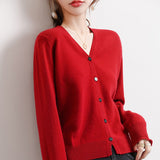 Allwanna  Fall Cardigan Knitted Sweater Women Tops 2022 Knit Shirts High Quality Casual Solid Color Female Clothes