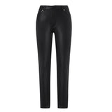 Allwanna  Female Leather Leggings Pants Girl Solid Small Feet Fashion Pants Stretch Trousers Slim Fit Autumn High Waist Casual Pants