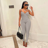 Allwanna  Casual Skinny One Piece Female Jumpsuit Elegant Women Strap Sleeveless Bodycon Jumpsuits Women's Sexy Bodysuit Outfits For Woman