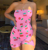 Allwanna  Sexy Women Playsuit Summer Skinny Sleeveless Off Shoulder Bodycon Stretch Leotard Short Romper Pajama Jumpsuit Sleepwear
