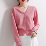 Allwanna  Fall Cardigan Knitted Sweater Women Tops 2022 Knit Shirts High Quality Casual Solid Color Female Clothes