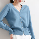 Allwanna  Fall Cardigan Knitted Sweater Women Tops 2022 Knit Shirts High Quality Casual Solid Color Female Clothes