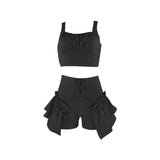 Allwanna  Sexy Ruffles Shorts And Crop Top Women Summer 2 Piece Sets Fashion Club Vacation Outfits  Items 2022