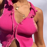 Allwanna  Sexy Camisole Women Ribbed Knitting Crop Tops Summer Fashion Club Party Wear Tank Tops Y2K E-Girl Vest Female Tee