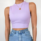 Allwanna  Sexy Backless Women Tank Top Bandage Slim Crop Top Summer 2022 Casual Streetwear Tops Solid Cotton Soft Criss Cross Top