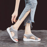 Allwanna  Sandals Women Summer 2022 New Open Toed Flat Roman Women Sandals Flying Woven Hollow Platform Sports Sandals Tenis De Mujer