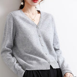 Allwanna  Fall Cardigan Knitted Sweater Women Tops 2022 Knit Shirts High Quality Casual Solid Color Female Clothes