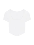 Allwanna  Sexy U-Neck Short Sleeve Ribbed Knit T Shirt For Women Summer Solid Bodycon Cute Baby Tee Crop Top Club Tank Tops Y2K Clothes